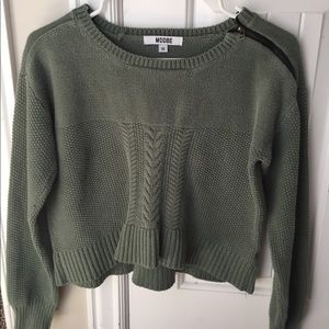 Knitted army green sweater